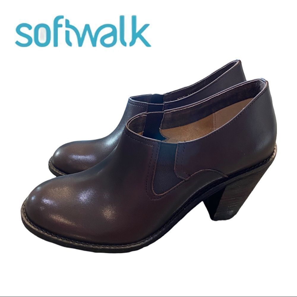 NEW SoftWalk "Fargo" Women's Dark Brown Leather Ankle Boots Booties 6.5 6.5N
